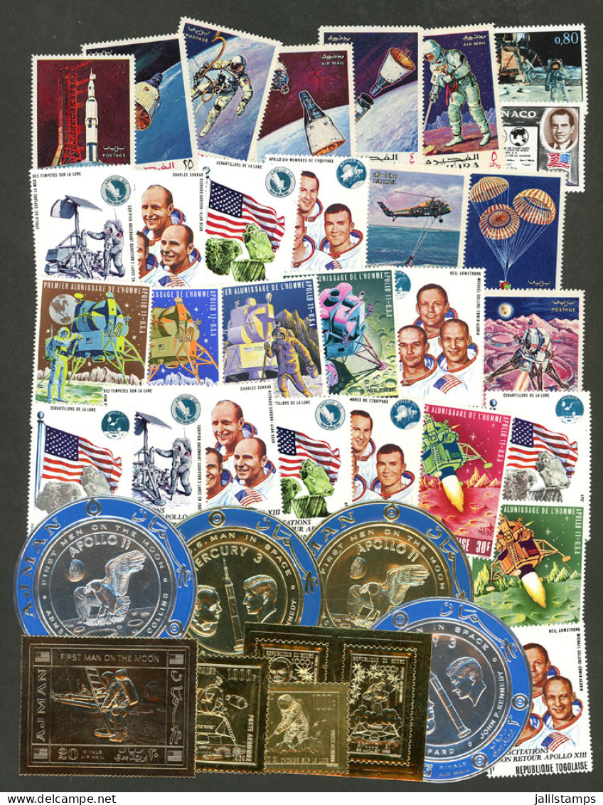 TOPIC SPACE: MOON LANDING: Large Number Of Sets And Souvenir Sheets, Some Imperforate, Others Printed In Gold, Etc., Mai - Other & Unclassified