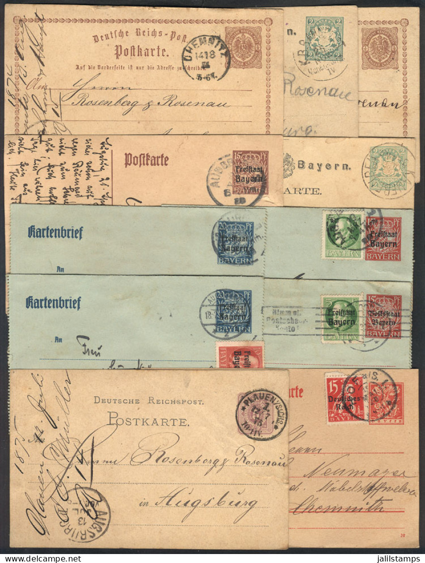 GERMANY: 11 Postal Stationeries Used Between 1874 And 1920, Interesting! - Andere & Zonder Classificatie