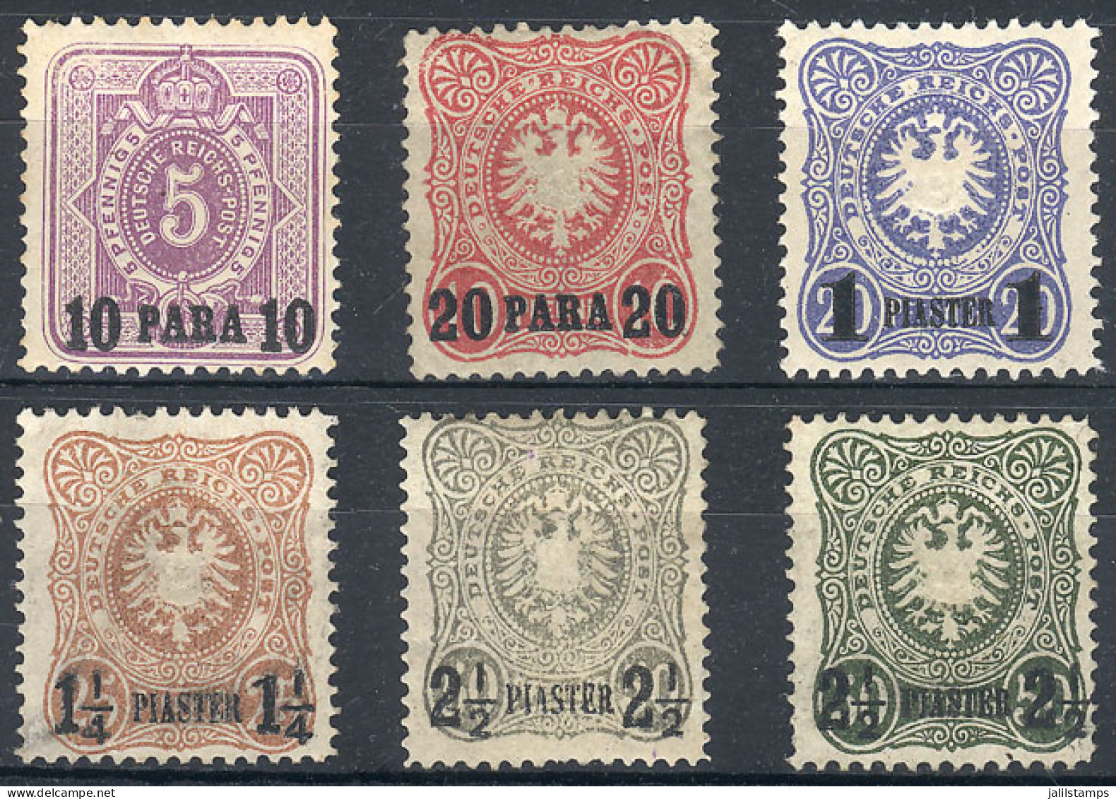 GERMANY - TURKISH OFFICES: Sc.1/6 (without 4) + 6a, Mint Lightly Hinged, VF General Quality, Catalog Value US$700+ - Turkey (offices)