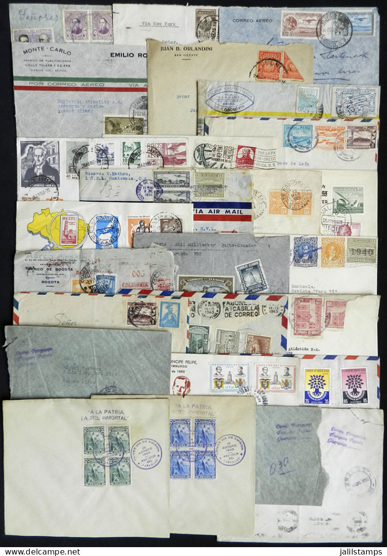 LATIN AMERICA: About 48 Covers And Cards Of Varied Countries And Periods, Some Very Interesting For Their Postages, Othe - Otros - América