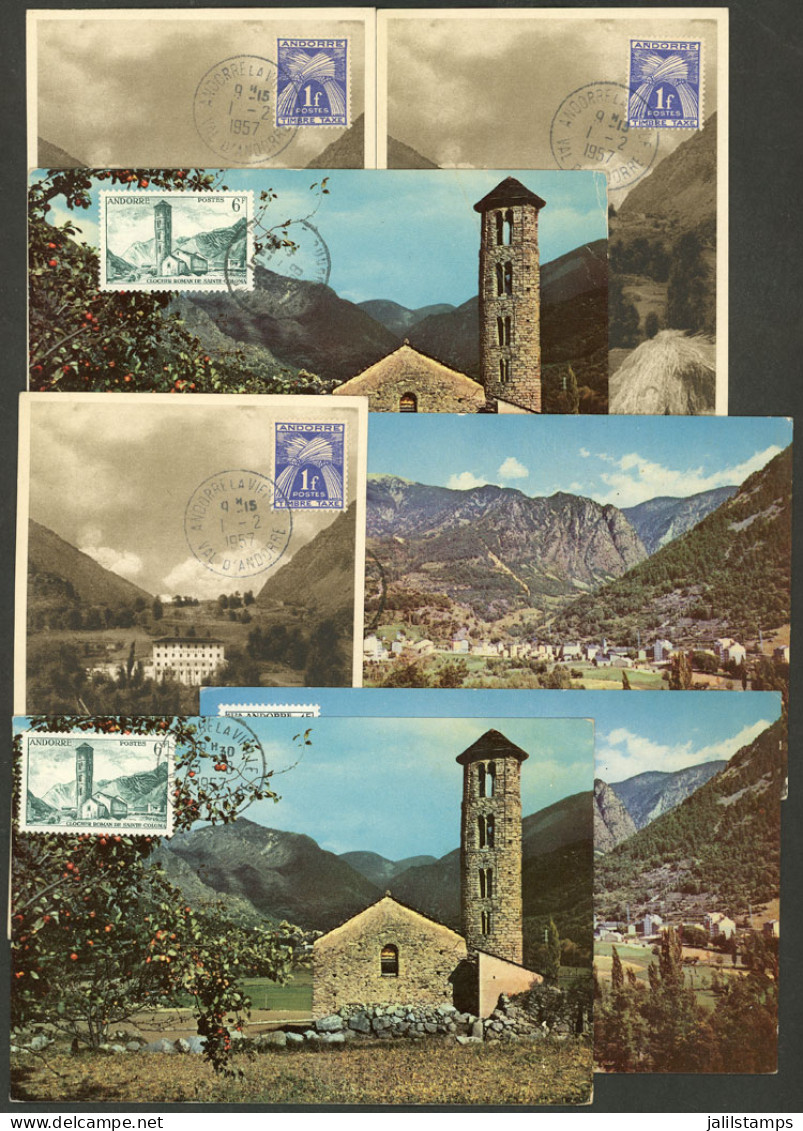 FRENCH ANDORRA: 7 Maximum Cards Of 1950s, Very Thematic, Very Fine Quality! - Sonstige & Ohne Zuordnung