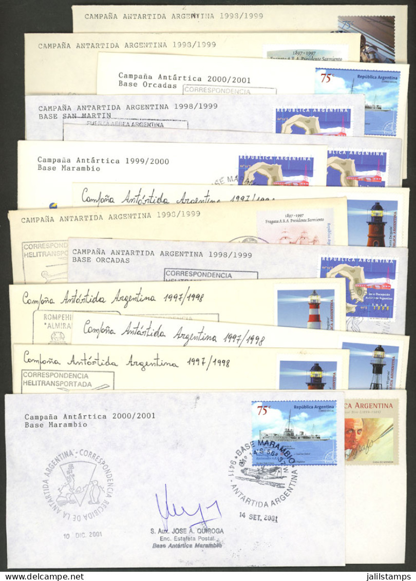 ARGENTINE ANTARCTICA: 14 Modern Covers With Postmarks Of Different Antarctic Bases, All Different And Of Excellent Quali - Andere & Zonder Classificatie