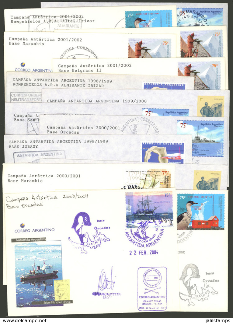 ARGENTINE ANTARCTICA: 14 Modern Covers With Postmarks Of Different Antarctic Bases, All Different And Of Excellent Quali - Other & Unclassified