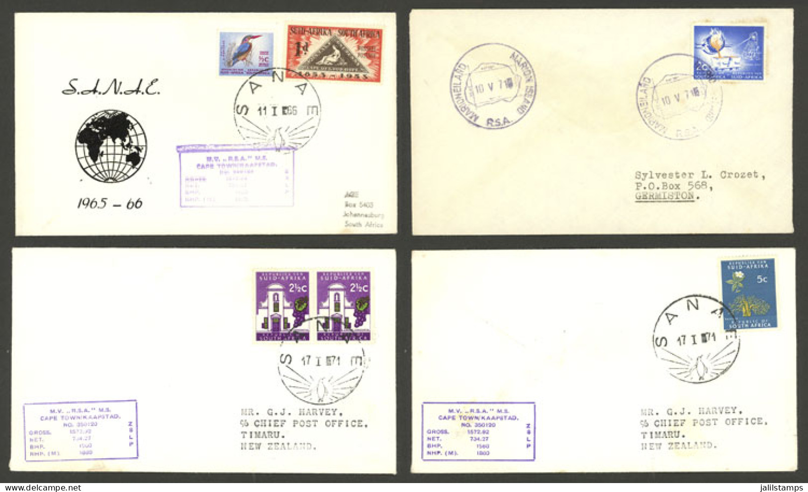ANTARCTICA - SOUTH AFRICA: 4 Covers Of The Years 1966 And 1971, Very Nice! - Altri & Non Classificati