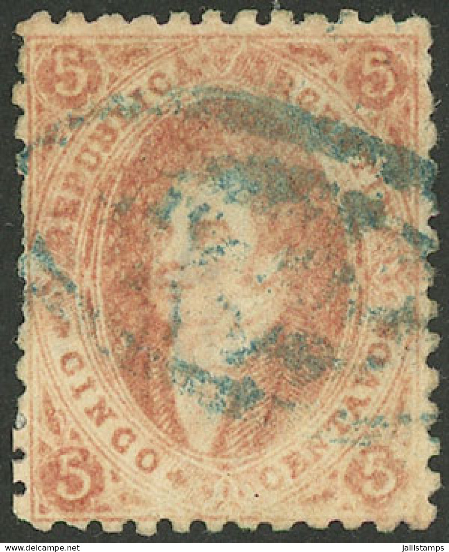 ARGENTINA: GJ.20, 3rd Printing, Very Rare ORANGE Color, Defective Impression (dry Below), Excellent! - Other & Unclassified