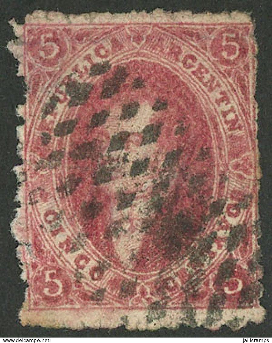 ARGENTINA: GJ.25A, 4th Printing, LILAC-ISH ROSE Color, Very Nice, Rare! - Sonstige & Ohne Zuordnung