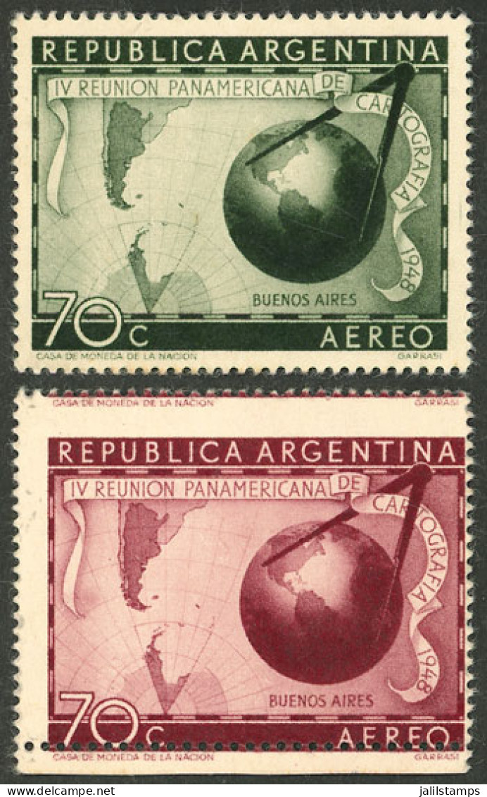 ARGENTINA: GJ.962, Congress Of Cartography, Perforated PROOFS Printed On Card Stock, Very Fine Quality, Rare! - Sonstige & Ohne Zuordnung