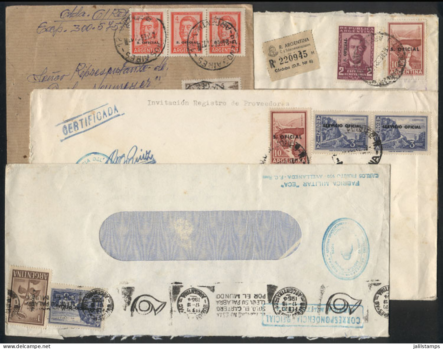 ARGENTINA: 4 Covers Used In 1960s With Very Nice Postages! - Autres & Non Classés