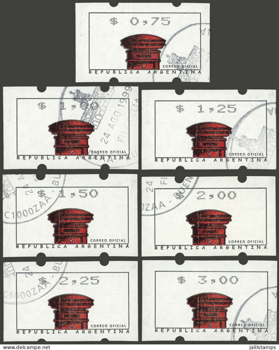 ARGENTINA: GJ.14/20, 1999 Cmpl. Set Of 7 Used Values, Very Fine Quality, Rare! - Andere & Zonder Classificatie