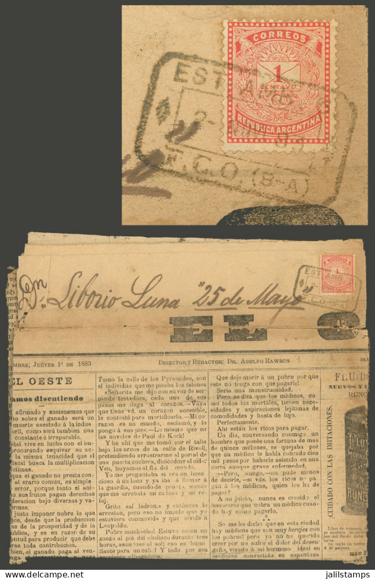 ARGENTINA: Complete Newspaper Published In Mercedes And Sent To 25 De Mayo On 2/NO/1883 Franked With 1c. Little Envelope - Sonstige & Ohne Zuordnung