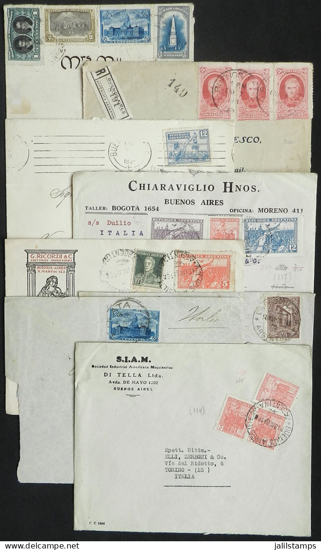 ARGENTINA: 8 Covers Posted Between 1910 And 1930 (most To Europe) With Nice And Varied Postages, Very Nice Group! - Altri & Non Classificati