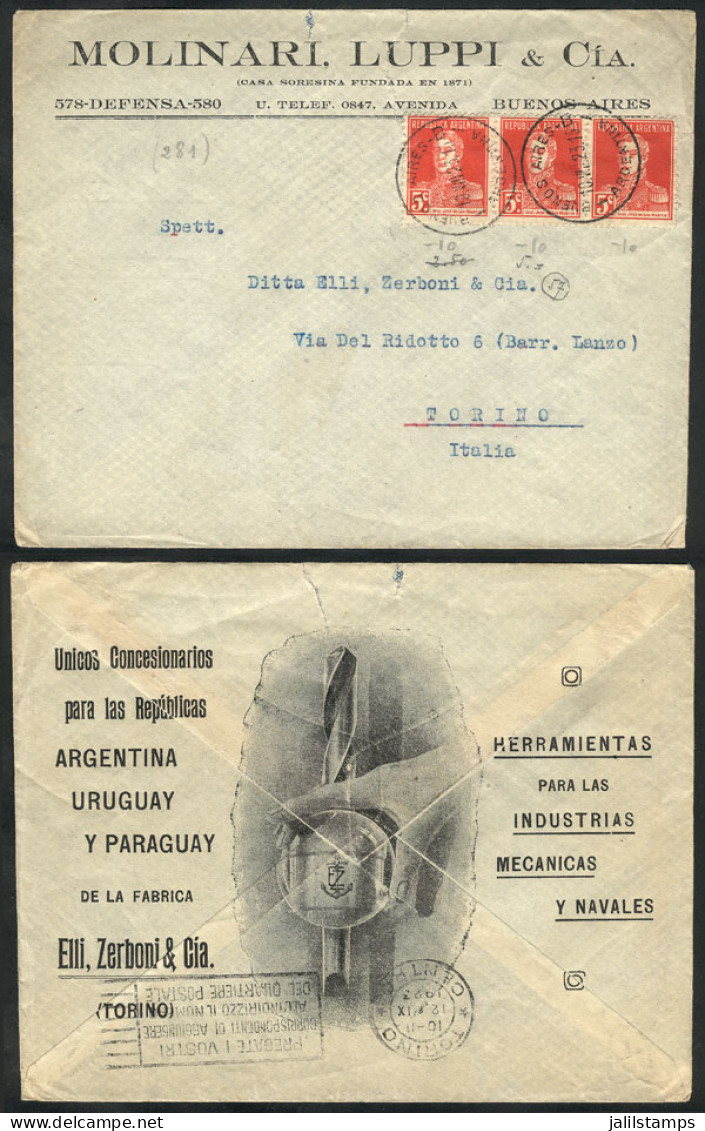 ARGENTINA: Cover With Nice Advertisement On Reverse (tools For Naval And Mechanic Industries), Franked With 15c. And Pos - Otros & Sin Clasificación