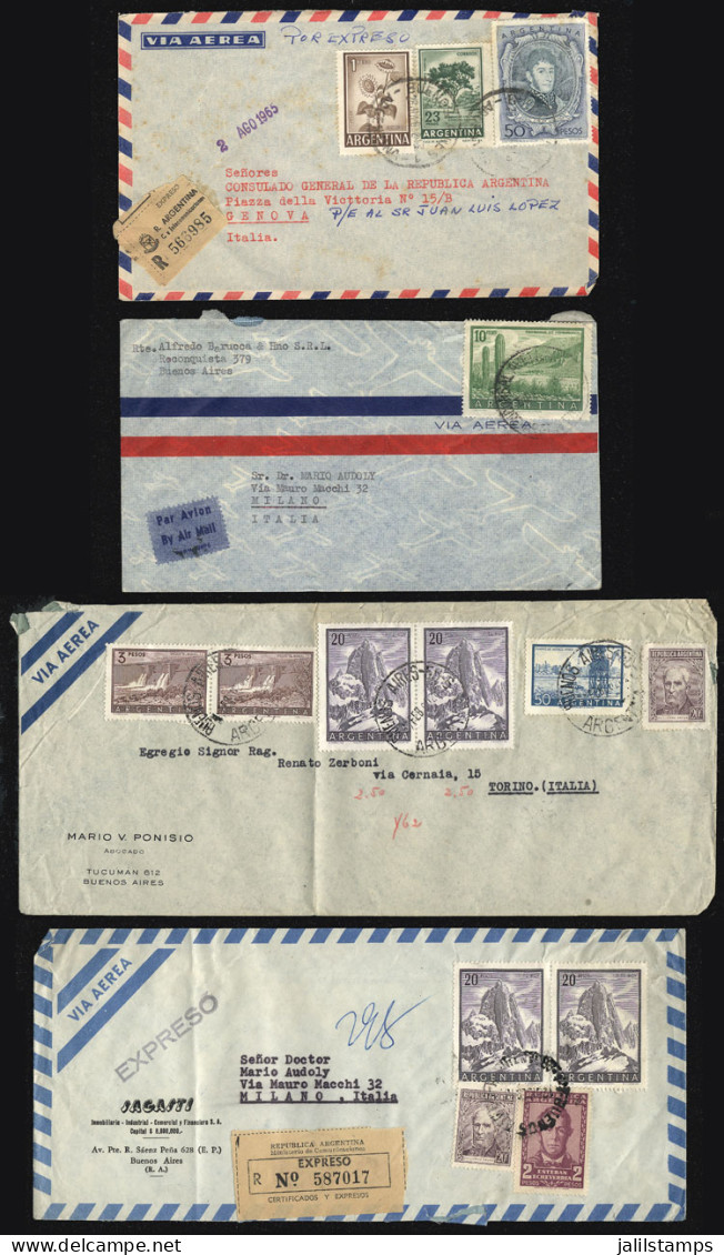 ARGENTINA: More Than 80 Covers Posted Mainly To Europe Between 1940 And 1970, Varied Rates And Postage Combinations, Inc - Autres & Non Classés