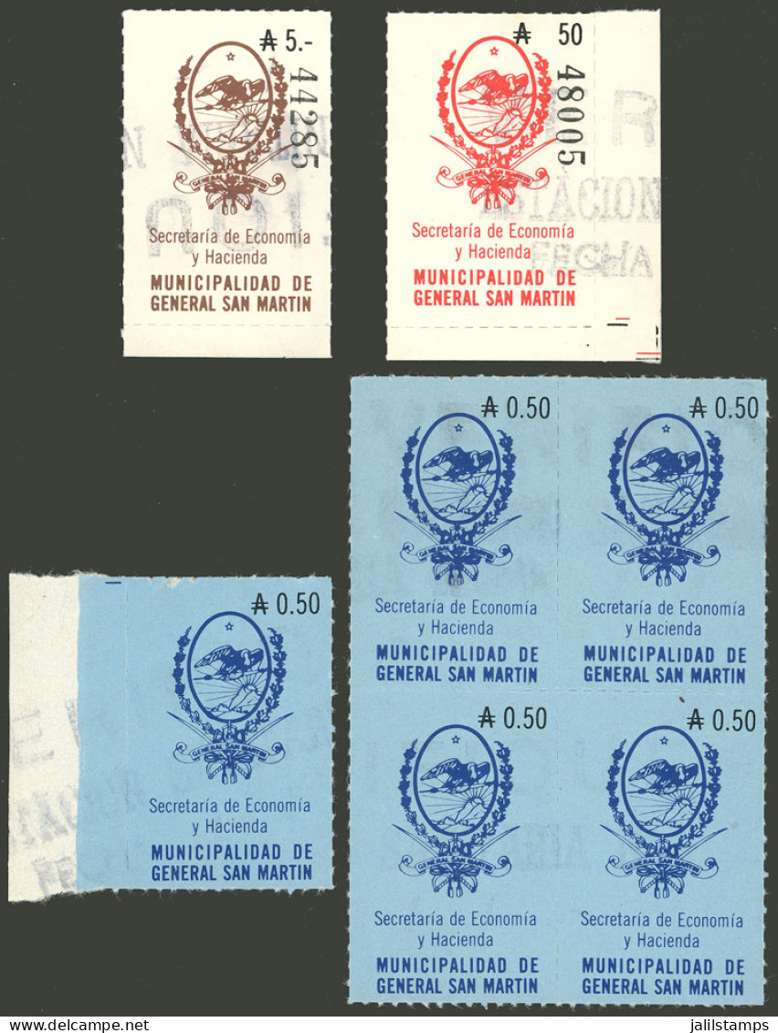 ARGENTINA: Province Of Buenos Aires, Partido Of General San Martín, Small Lot Of Used Revenue Stamps, Rare! - Autres & Non Classés