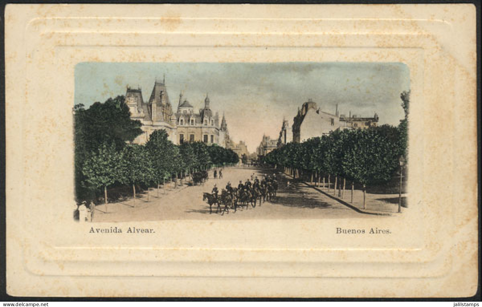 ARGENTINA: Buenos Aires: Alvear Avenue & Soldiers On Horses, Ed. A. Cantiello, Circa 1900, Rare! - Argentina