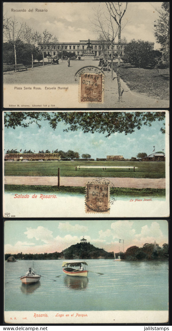 ARGENTINA: Rosario: 3 Old Postcards With Very Nice Views, Excellent Quality! - Argentine