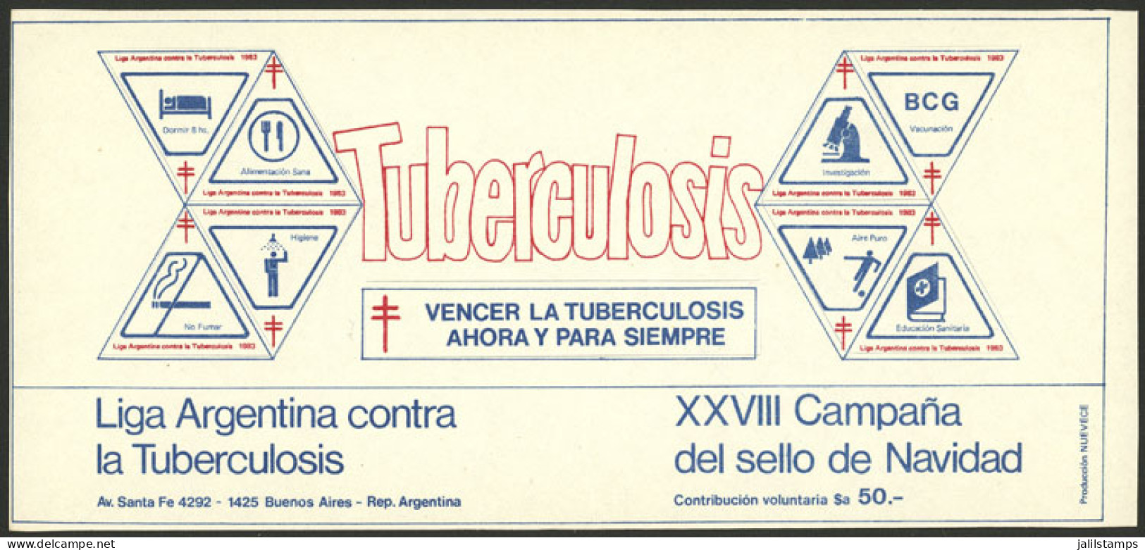 ARGENTINA: Argentine League Of Fight Against Tuberculosis: Charity Booklet Of The Year 1983 With 8 Self-adhesive Cindere - Vignetten (Erinnophilie)