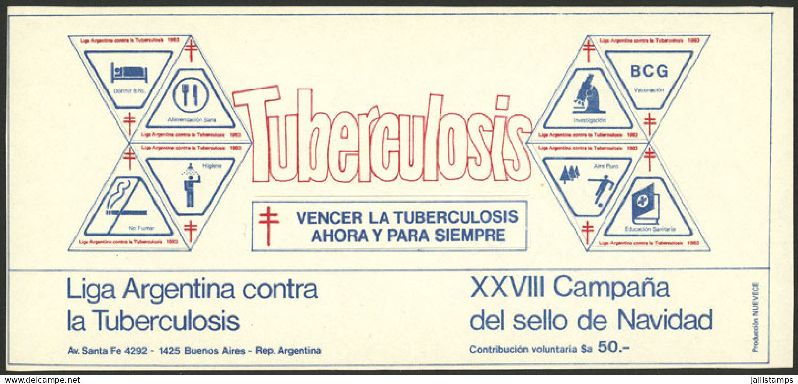 ARGENTINA: Argentine League Of Fight Against Tuberculosis: Charity Booklet Of The Year 1983 With 8 Self-adhesive Cindere - Erinnofilia
