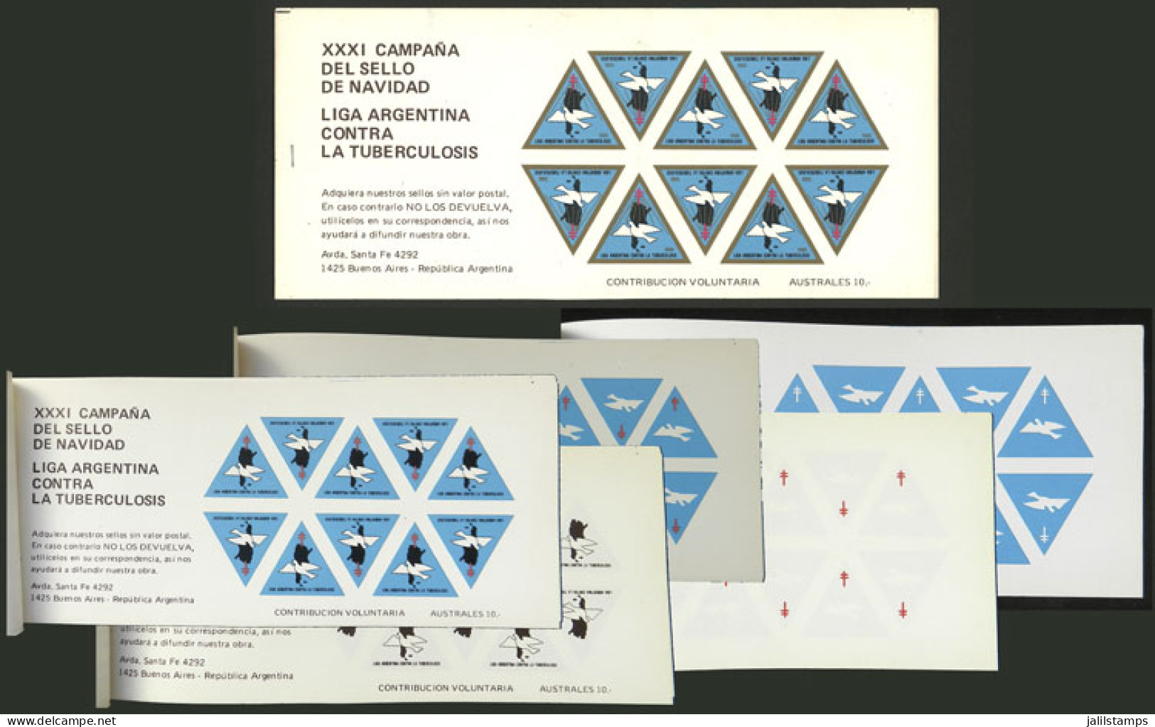 ARGENTINA: Argentine League Of Fight Against Tuberculosis: Year 1986 (peace Pigeon And Map Of Argentina And Falkland Isl - Vignetten (Erinnophilie)