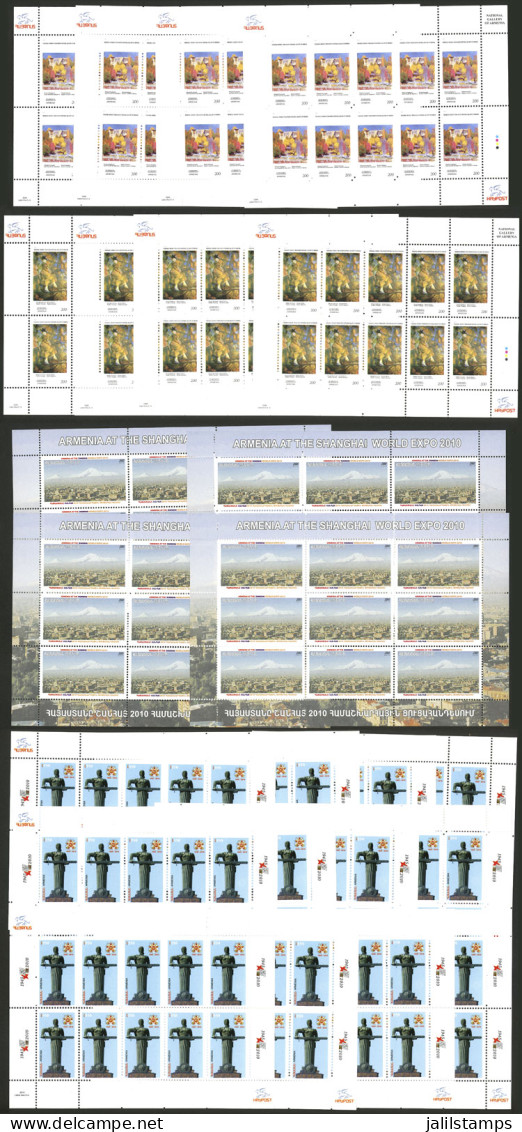 ARMENIA: Yvert 602/3 X 40 + 629 X120 X 634 X45, All In Sheets Of 10 Or 9 Stamps Each, MNH, Excellent Quality. Good Oppor - Armenië