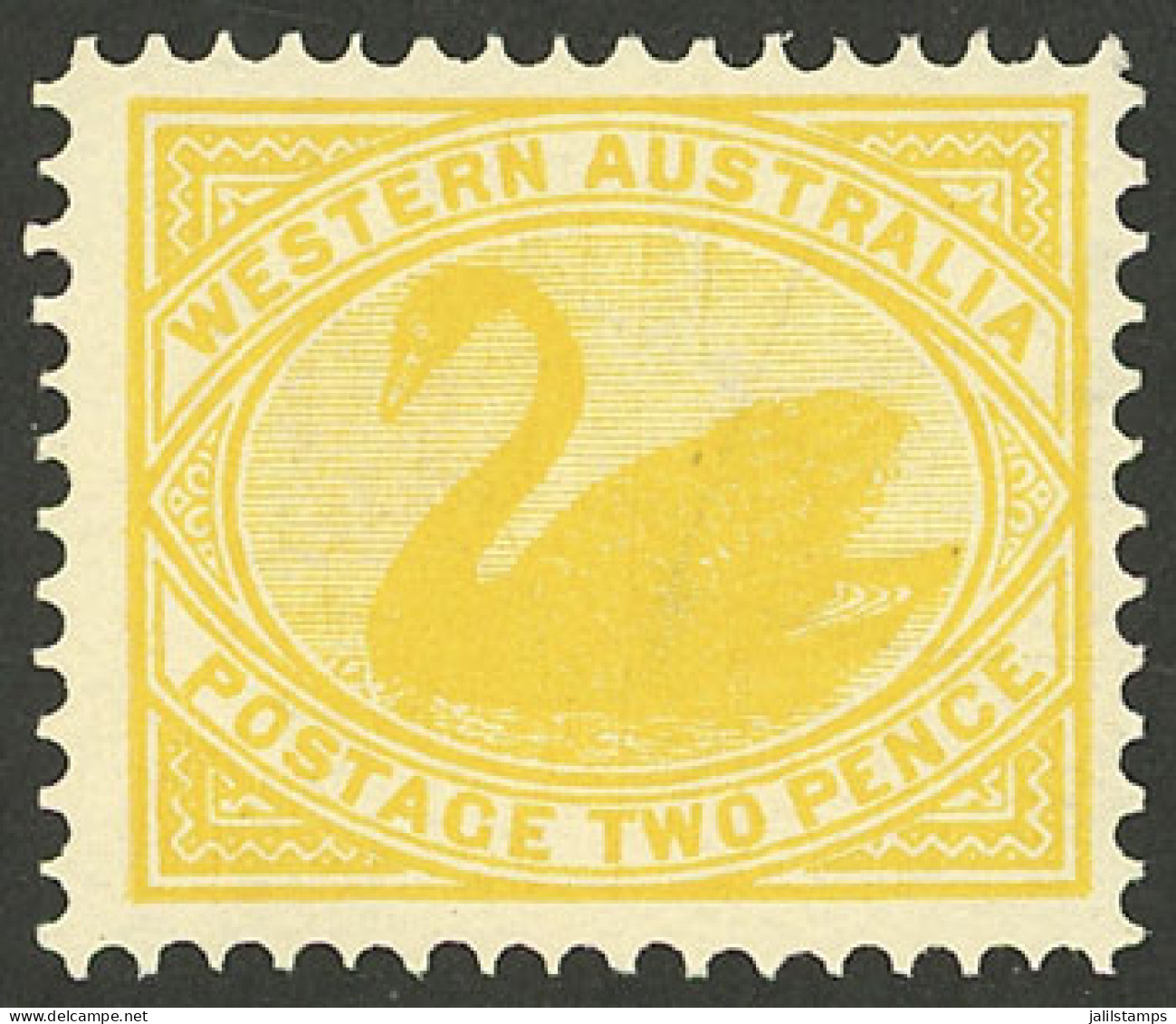 AUSTRALIA: Sc.77, 1902/5 2p. Yellow With "V-Crown" Watermark, MNH, Superb Example!" - Sonstige & Ohne Zuordnung