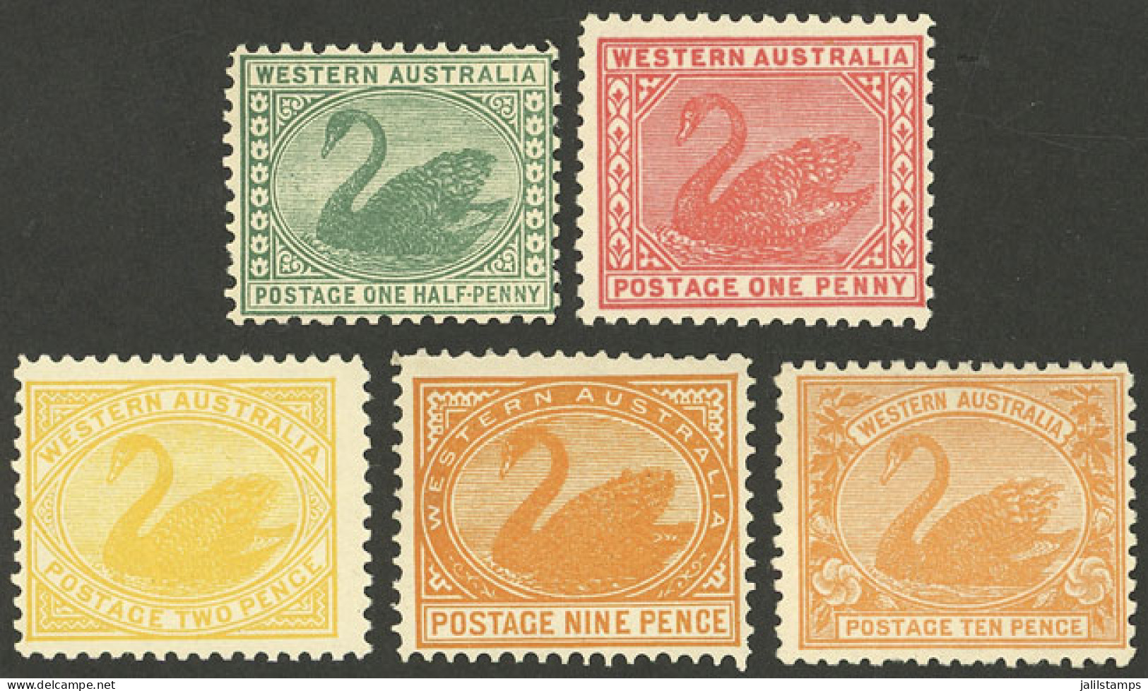 AUSTRALIA: Sc.89 + 90 + 91 + 96 + 97, 1905/12 ½, 1, 2, 9 And 10p. With "Crown - A" Watermark, All MNH, Superb!" - Altri & Non Classificati