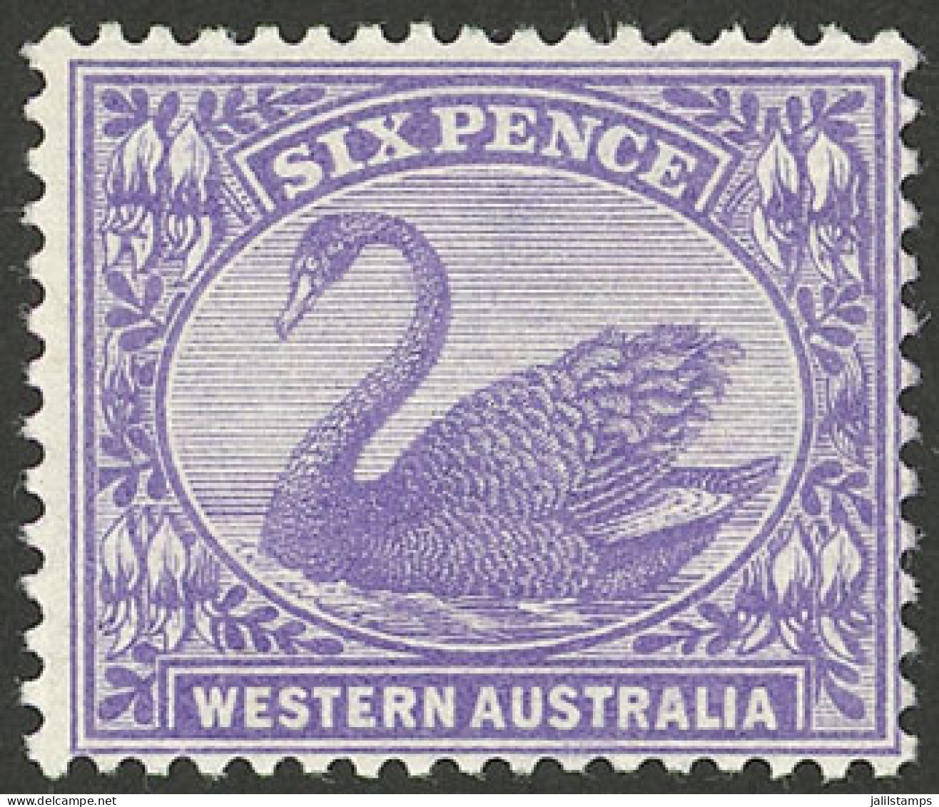 AUSTRALIA: Sc.99, 1906/7 6p. Violet With "Crown + WA" Watermark, MNH, Superb!" - Altri & Non Classificati