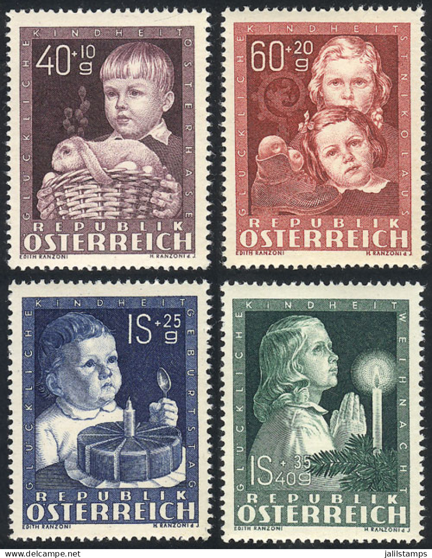 AUSTRIA: Yvert 765/768, 1949 Children, Cmpl. Set Of 4 MNH Values, Excellent Quality! - Sonstige & Ohne Zuordnung