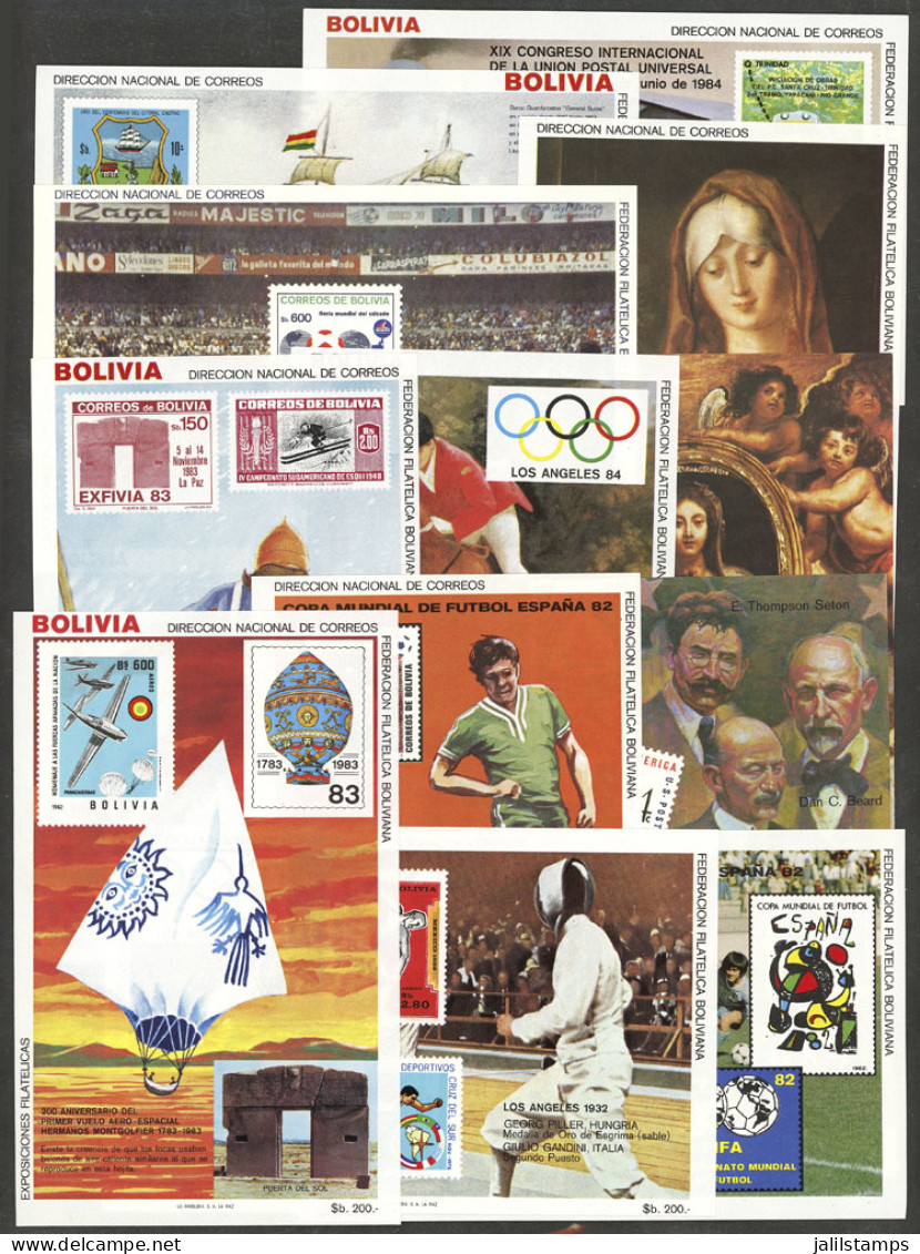 BOLIVIA: Group Of Souvenir Sheets Of 1980s, All MNH And Of Excellent Quality, VERY THEMATIC, Scott Catalog Value Of Over - Bolivie