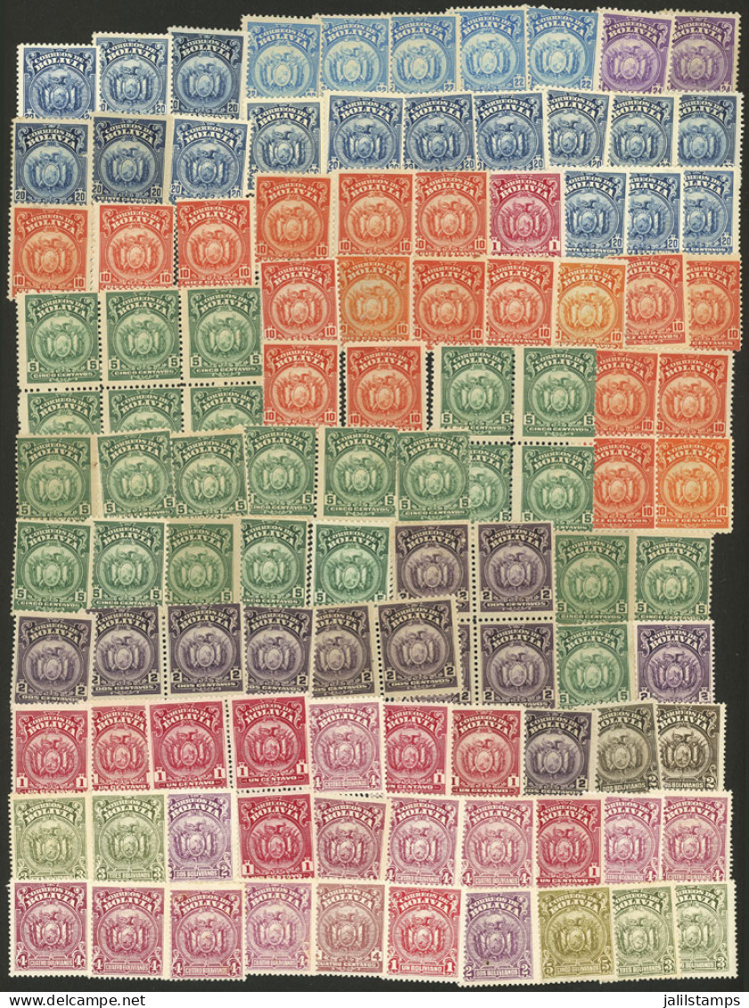 BOLIVIA: Interesting Lot Of Stamps Of 1920s, Including High Values, Some Blocks Of 4, Probably Varieties (unchecked!). U - Bolivien