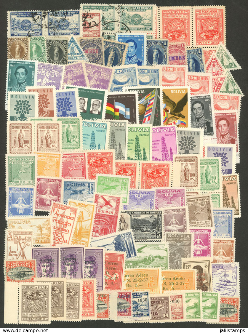 BOLIVIA: Varied Lot Of Stamps, Mostly Airmail, Used Or Mint (a Few May Be Without Gum), In General Of Fine To Very Fine  - Bolivie