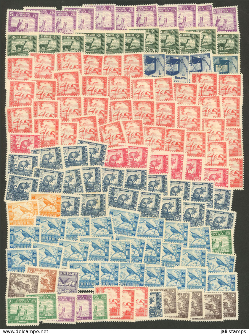 BOLIVIA: Year 1939 Bolivian Fauna, Lot Of Good Values, MNH Or With Light Hinge Mark, All Of Very Fine Quality, Including - Bolivie