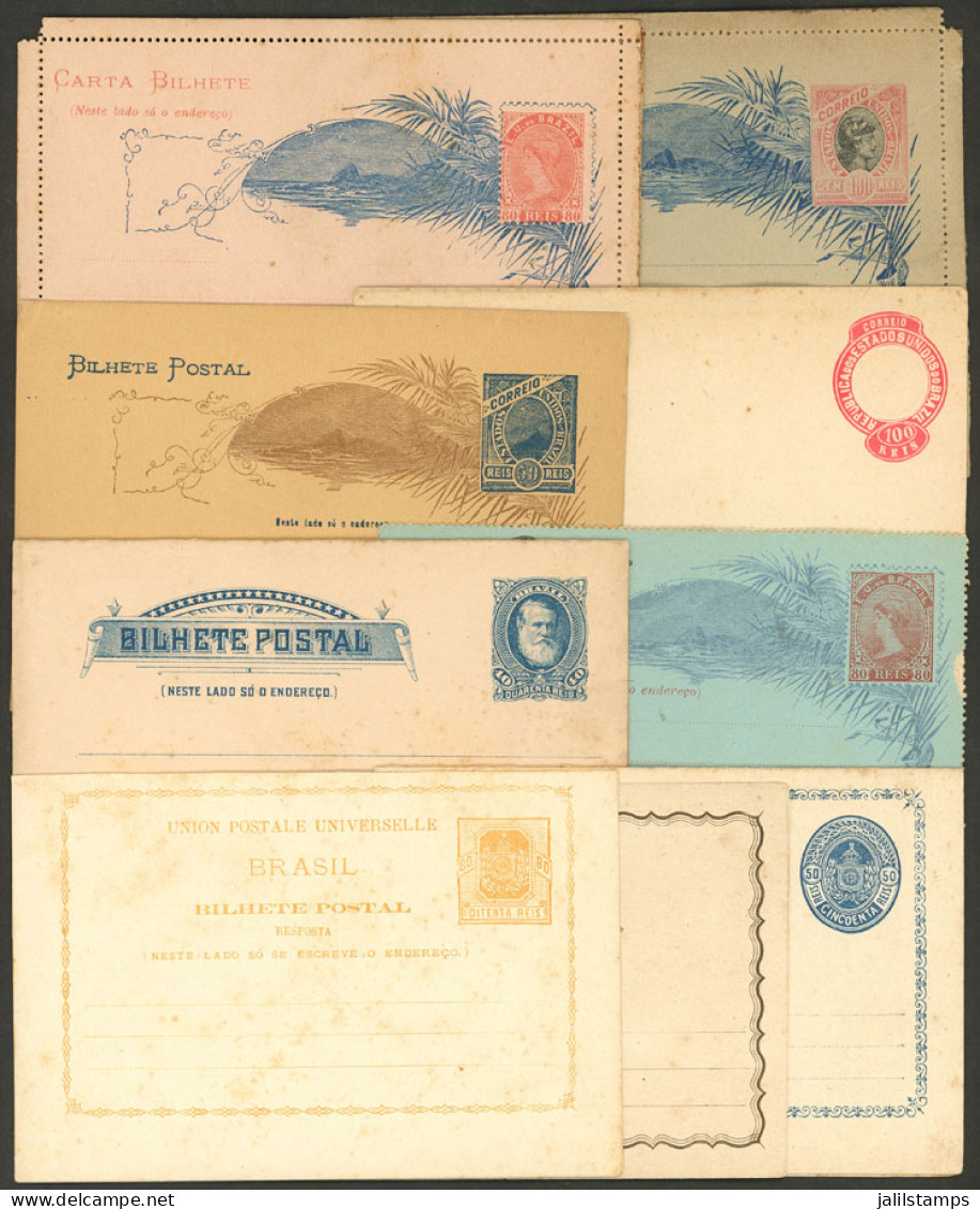 BRAZIL: 9 Old Postal Stationeries, Unused, Including 2 Double Postal Cards (with Paid Reply), Fine General Quality, Low  - Altri & Non Classificati