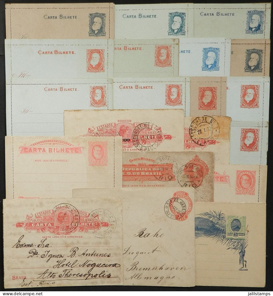 BRAZIL: Interesting Lot Of 19 Old Postal Stationeries (mostly Lettercards Or "Cartas-Bilhete"), Very Fine General Qualit - Other & Unclassified