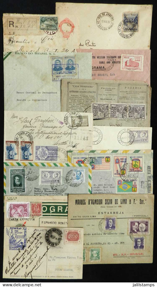 BRAZIL: Covers Or Card Used Between 1922 And 1958, All With Commemorative Stamps In The Postage, Some Used ALONE, Others - Other & Unclassified