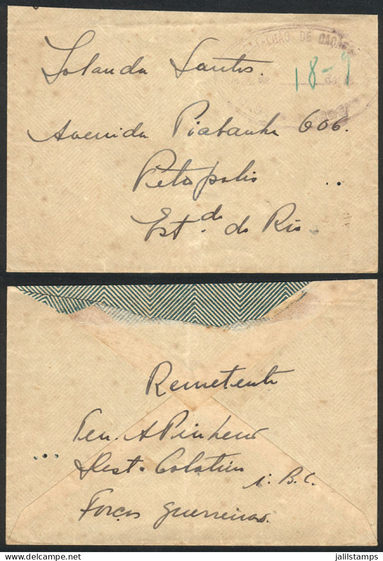 BRAZIL: Cover Sent With Military Free Frank To Petropolis, Very Interesting! - Other & Unclassified
