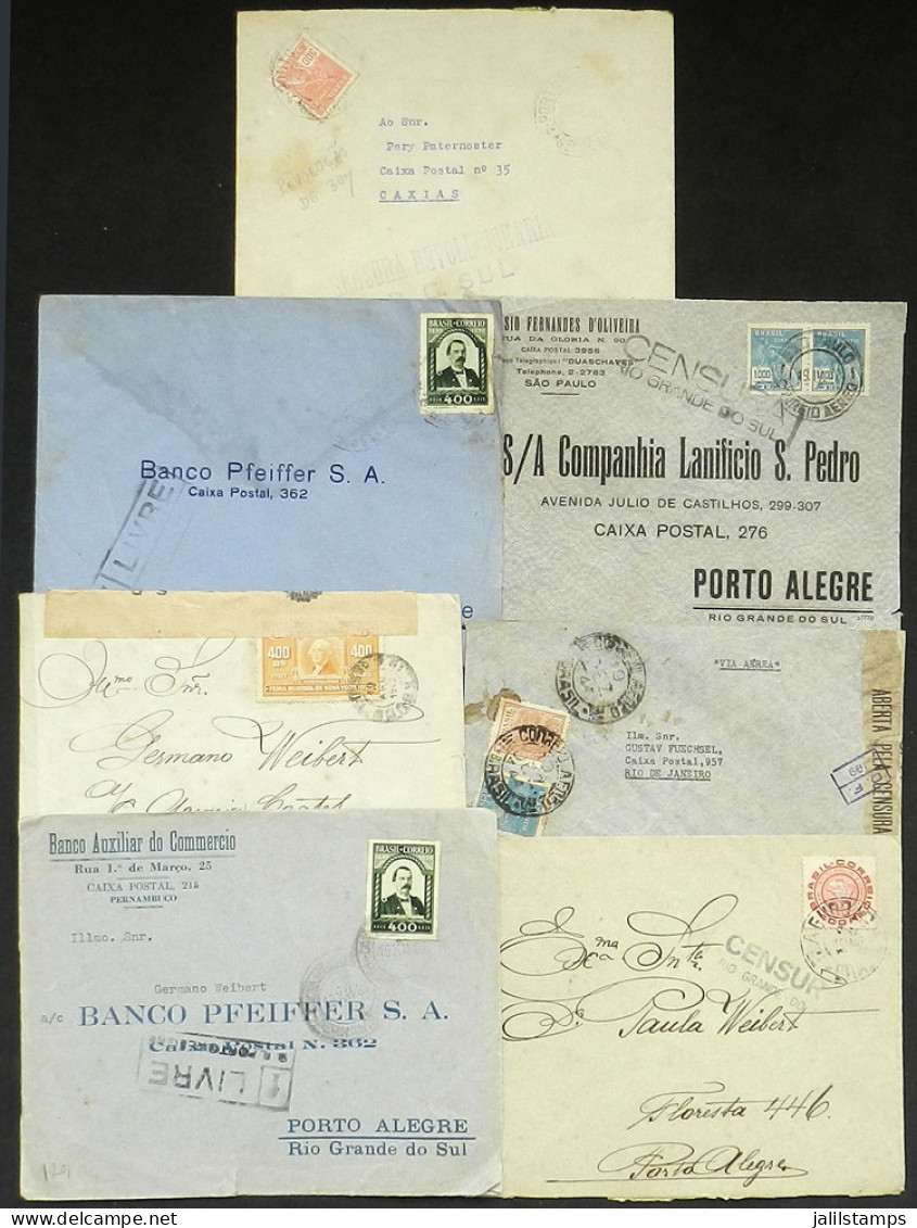 BRAZIL: 7 Covers Used Between 1930 And 1944, All With Interesting CENSOR MARKS, Including Of The 1930 Revolution In Rio  - Sonstige & Ohne Zuordnung