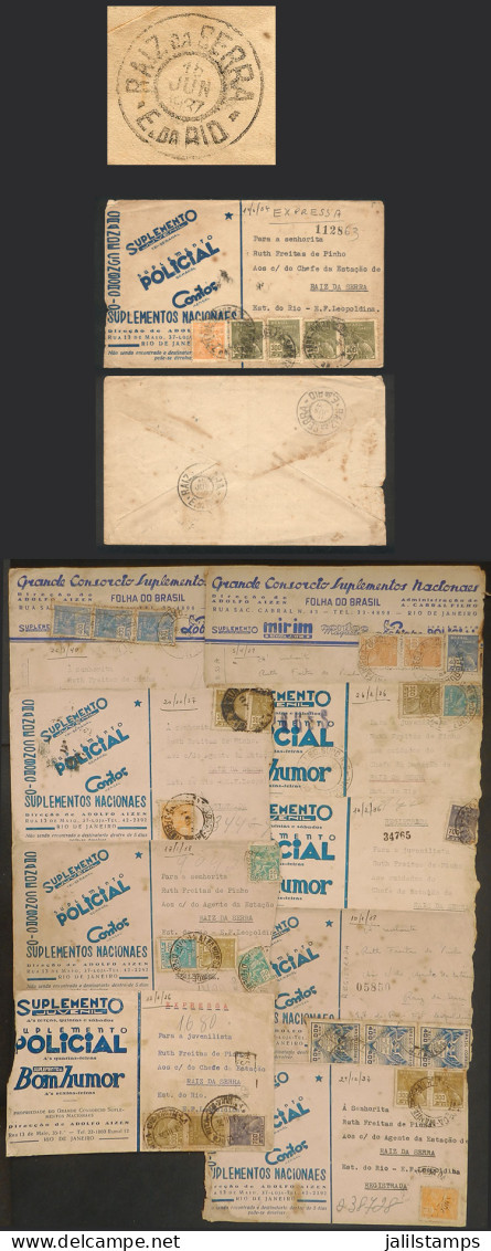 BRAZIL: 10 Covers Sent From Rio To RAIZ DA SERRA Between 1936 And 1940, All With Receiving Datestamp On Back, Rare Cance - Altri & Non Classificati