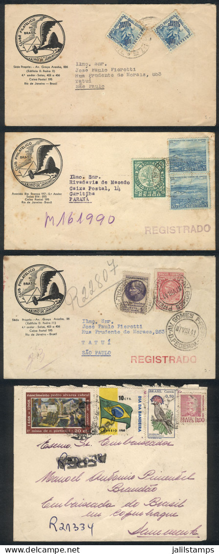 BRAZIL: 4 Covers Used Between 1939 And 1968, All Franked With Commemorative Stamps, VF! - Altri & Non Classificati