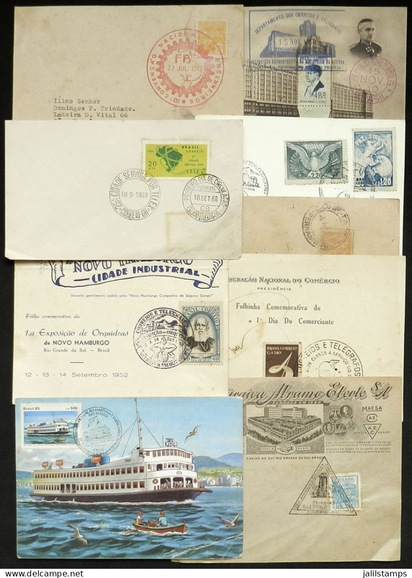 BRAZIL: SPECIAL POSTMARKS: 9 Covers Or Cards Used Between 1940 And 1985 With Interesting Commemorative Cancels, Very The - Sonstige & Ohne Zuordnung