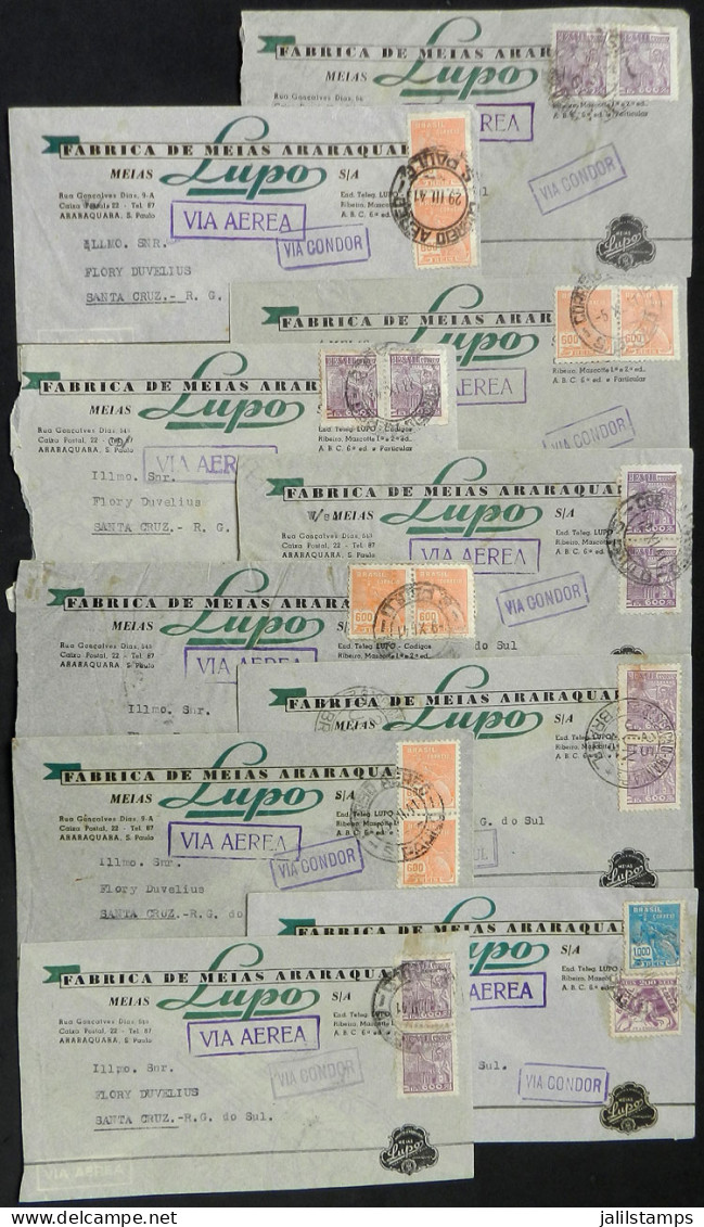 BRAZIL: 10 Airmail Covers Used Between 1941/1943, Very Fine! - Autres & Non Classés