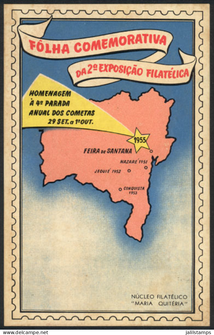 BRAZIL: 2nd Philatelic Expo, Feira De Santana, 1955, Handsome. - Otros