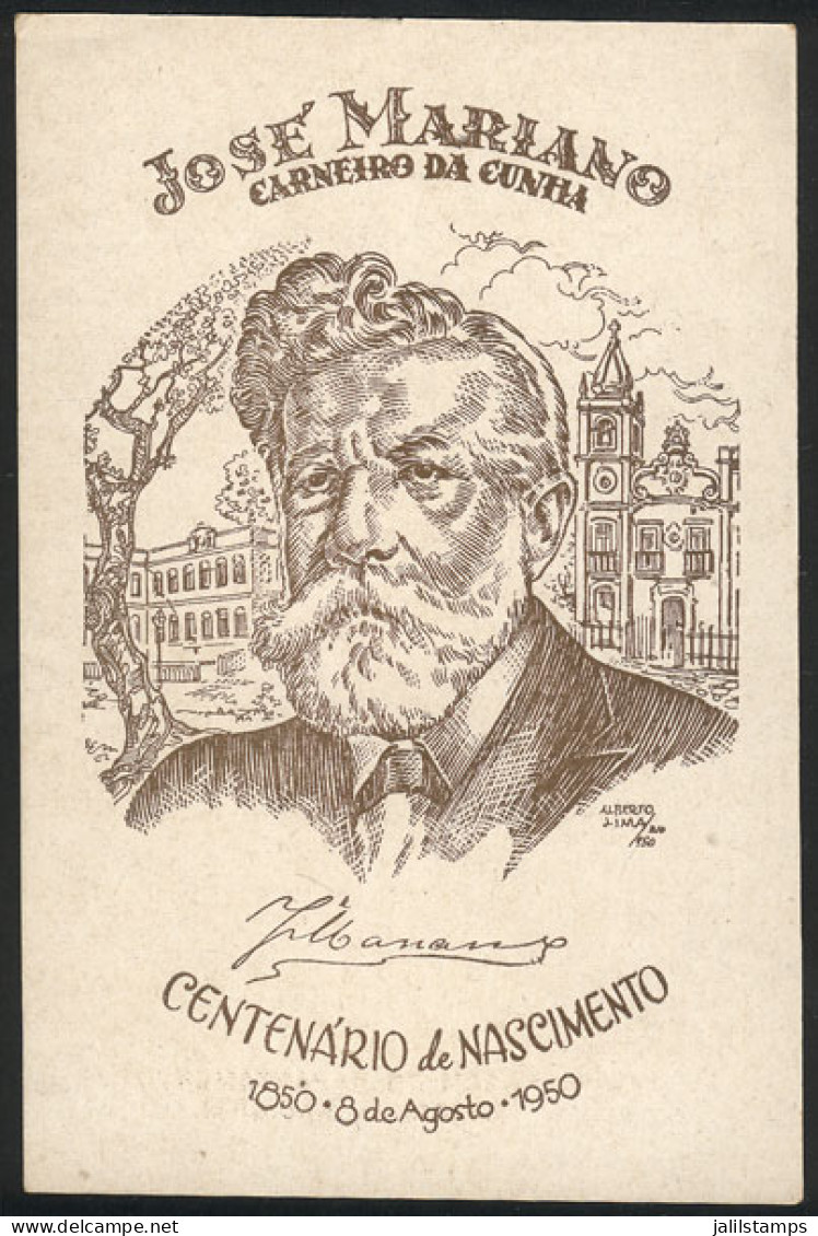 BRAZIL: José Mariano, "carneiro Da Cunha", Special Card Of 8/AU/1950, VF Quality" - Andere