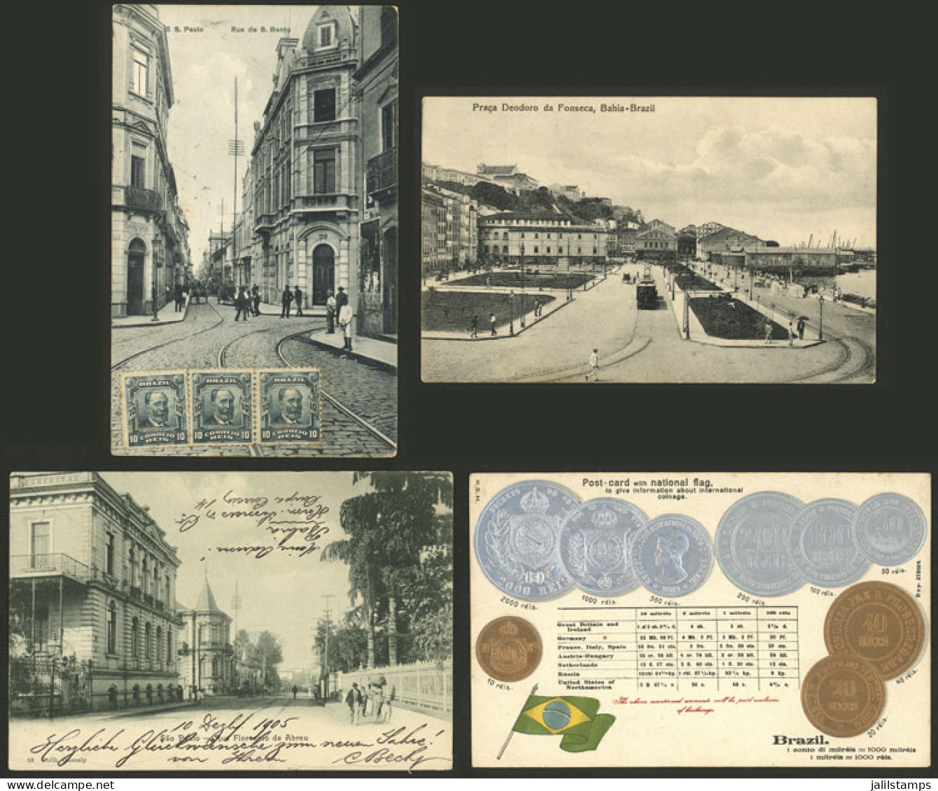 BRAZIL: 17 Old Postcards, Including Several Very Good Views And Interesting Editors, Most Of Fine To Very Fine Quality,  - Otros