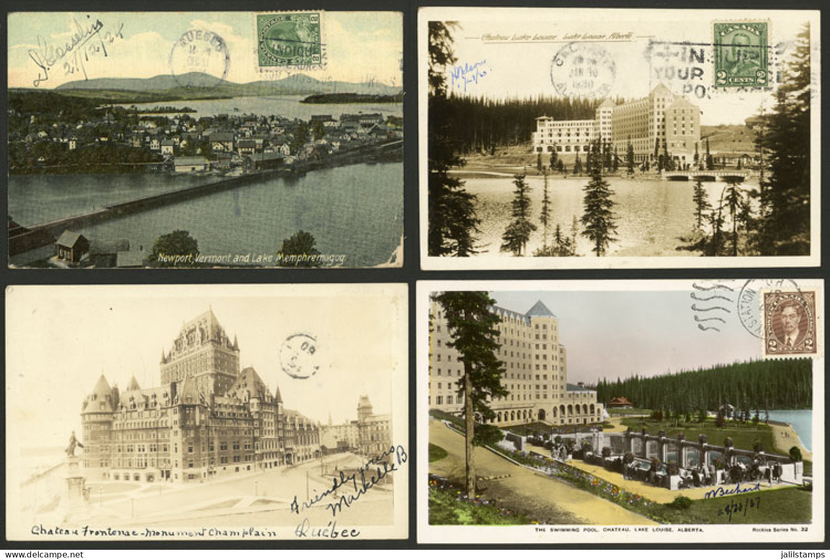 CANADA: 4 Old Postcards With Very Good Views, All Sent To Argentina In Early Part Of XX Centuray, VF! - Unclassified