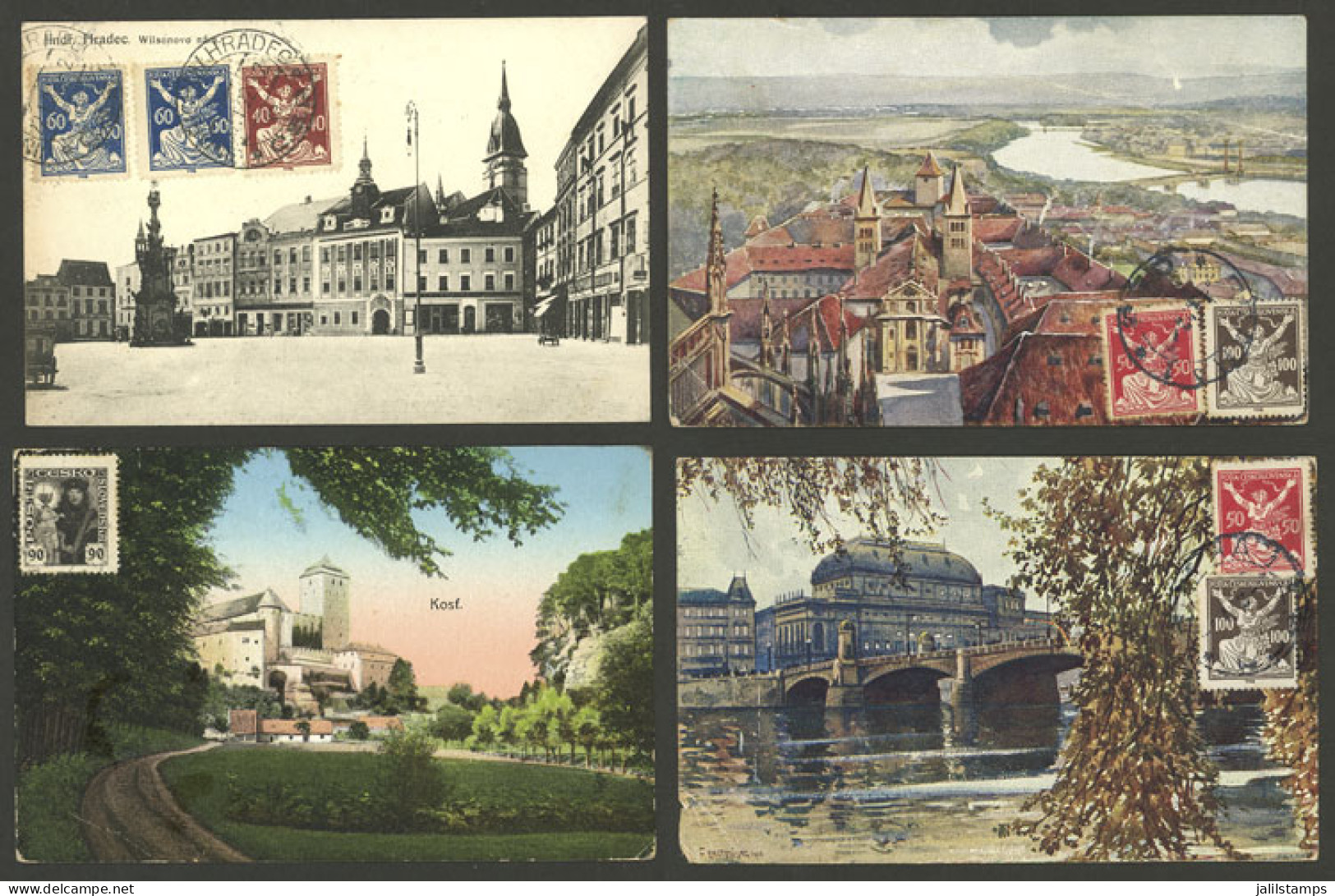CZECHOSLOVAKIA: 8 Old Postcards With Very Good Views, Most Sent To Argentina In 1920s, Fine To VF General Quality. ATTEN - Sonstige & Ohne Zuordnung