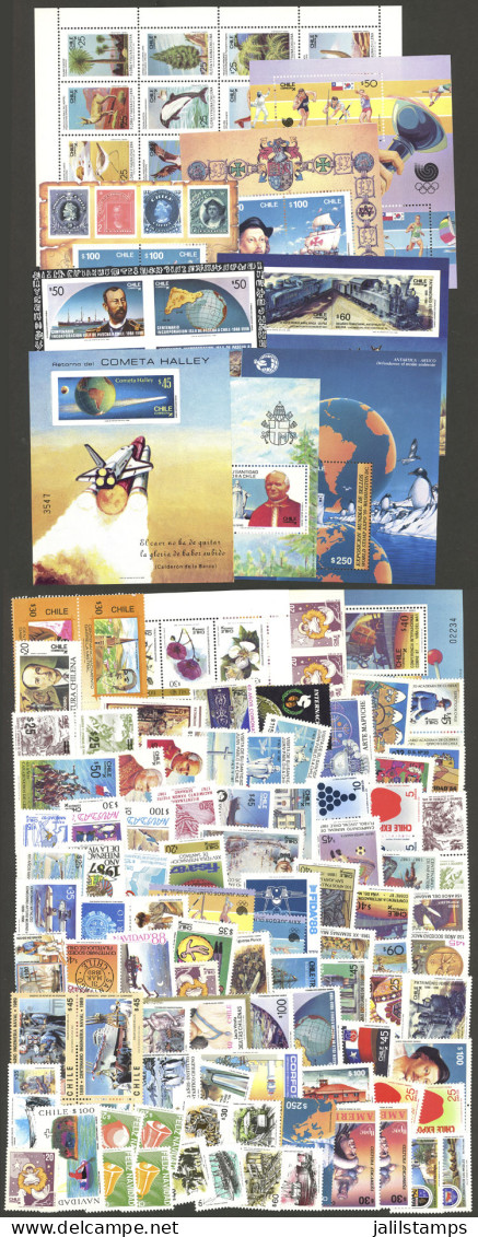 CHILE: Good Lot Of VERY THEMATIC Souvenir Sheets, Stamps And Sets, All Different, Issued In Late 1980s, MNH And Of Excel - Cile