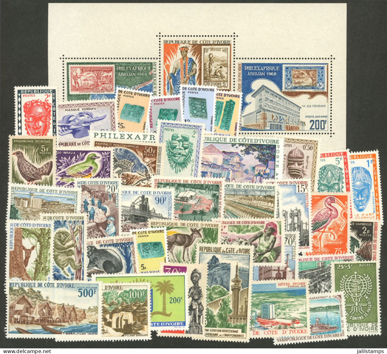 IVORY COAST: Group Of Varied Stamps + One Souvenir Sheet, Very Fine General Quality, Low Start! - Other & Unclassified