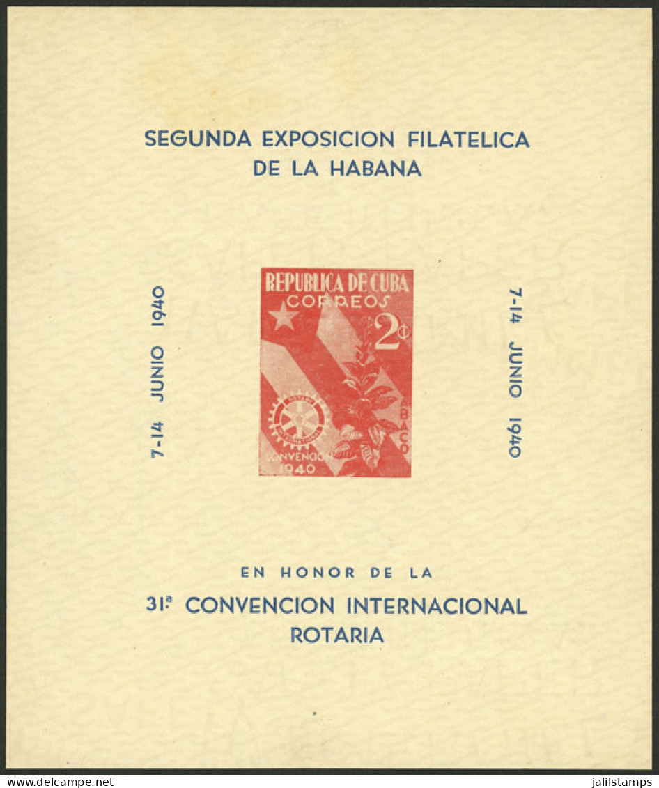 CUBA: Sc.362,1940 Rotary, Stamp Printed On A Special Sheet, Issued Without Gum, VF! - Sonstige & Ohne Zuordnung