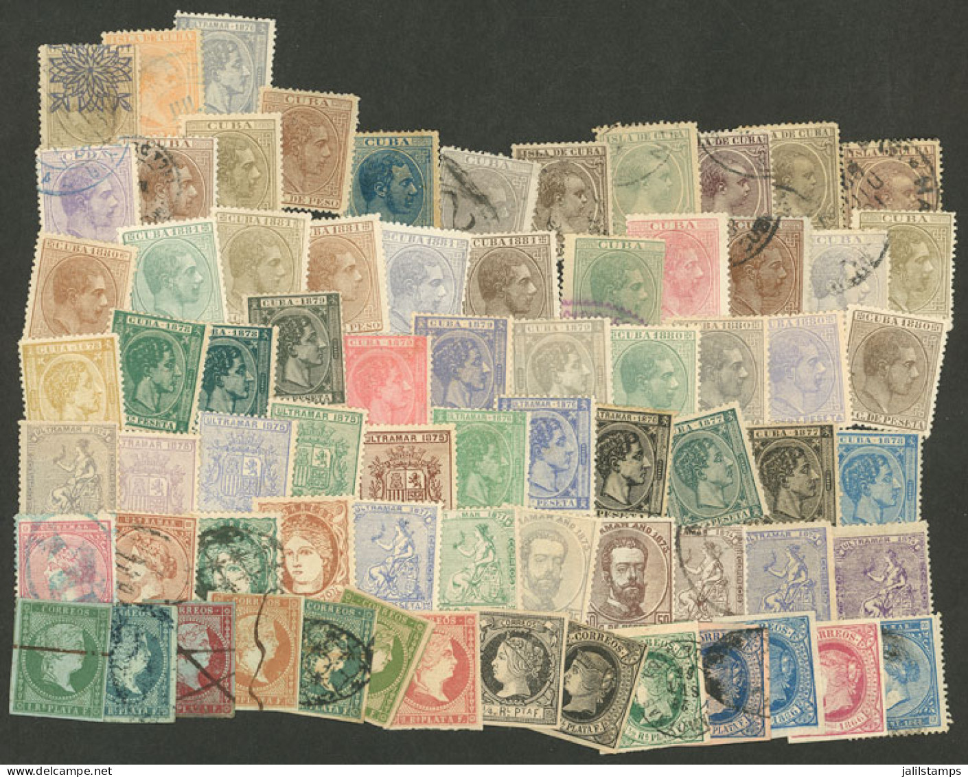 CUBA: Lot Of Old Stamps (years 1855 To 1890), Used Or Mint (some Without Gum), In General Of Fine To Excellent Quality,  - Otros & Sin Clasificación